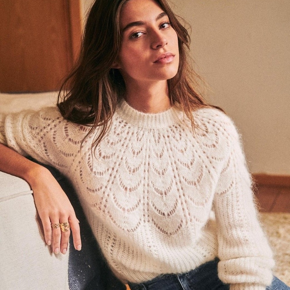 Sezane Paulin Jumper, NWOT Size M in Ecru 🤍